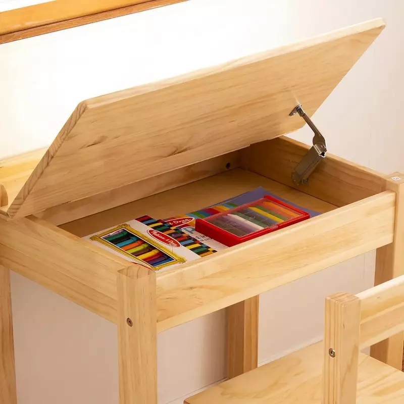 Детский деревянный стол, стол и стул-медового цвета