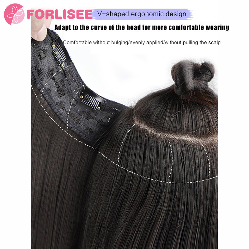 Extension de cheveux courts moelleux pour femme, faux cheveux invisibles, extension de cheveux longs, micro rouleau, sans lueur, 1 pièce
