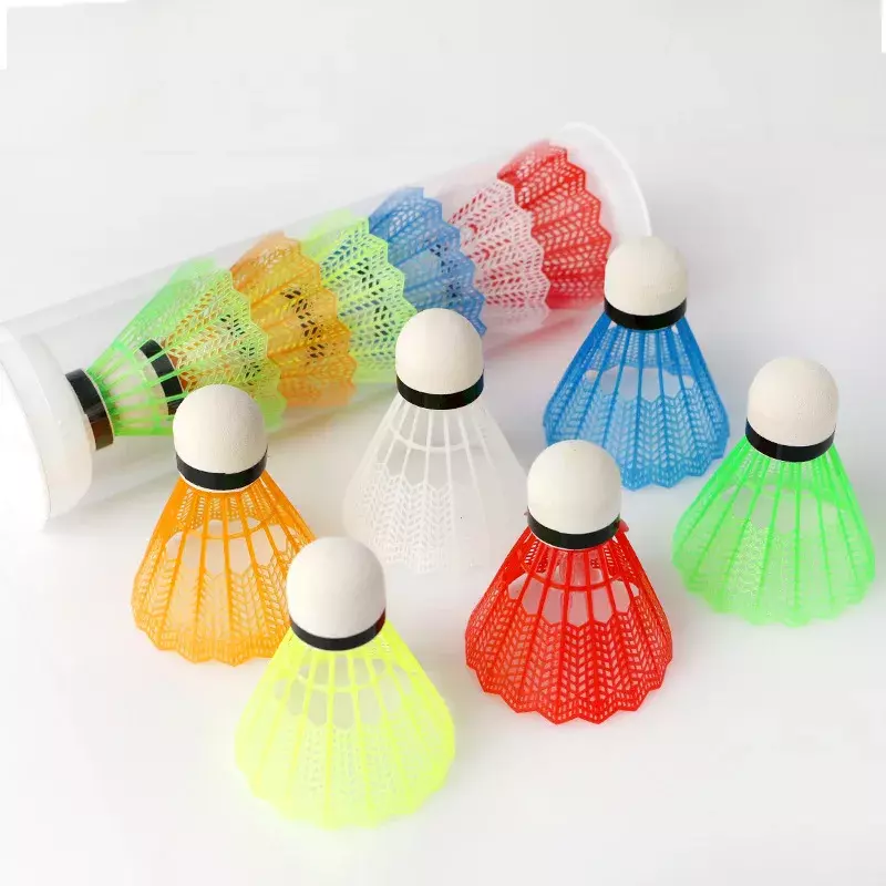 6 pieces/12 pieces of colored plastic badminton balls in children's colorful plastic balls badminton shuttlecock