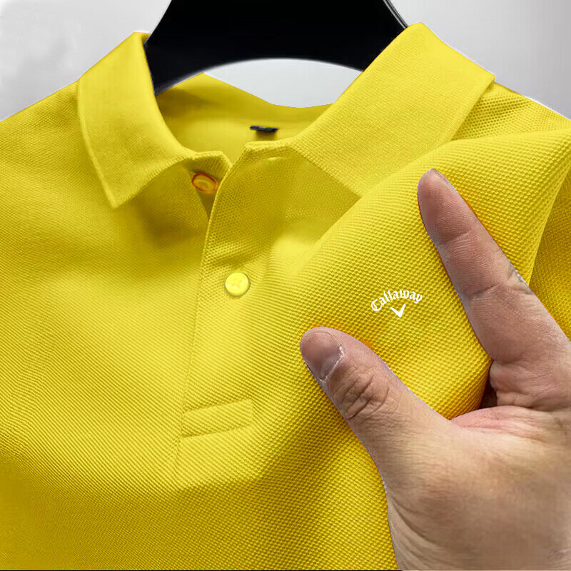Summer New Men's high quality Polo shirt with lapel Short sleeve casual print Business Fashion Polo shirt2024