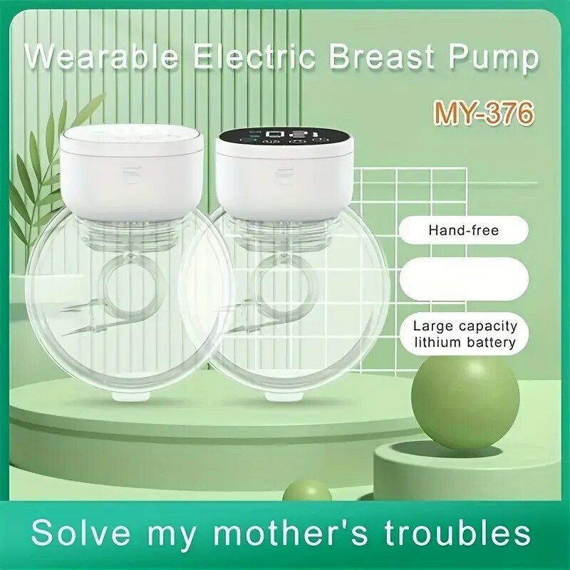 2pcs Wearable Breast Pumps Electric Breast Pumps Hands Free Breastfeeding Pumps With LED Display 3 Modes 9 Levels Painless