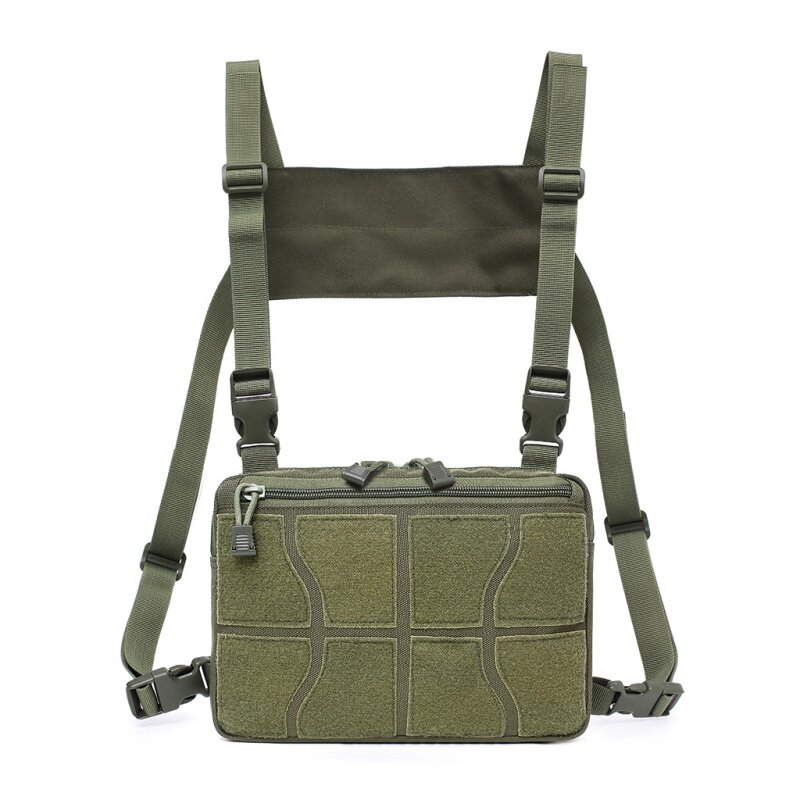 Нагрудная сумка Мужская Регулируемая, 1000D нейлон, жилет, уличная одежда в стиле хип-хоп, функциональная сумочка на плечо, поясной кошелек, 2024