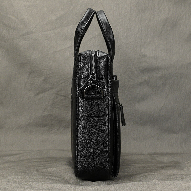 Męska teczka biznesowa Fit 15 "PC torebka z prawdziwej skóry prawdziwa skórzana męska torebka na laptopa A4 Office Man torba na ramię