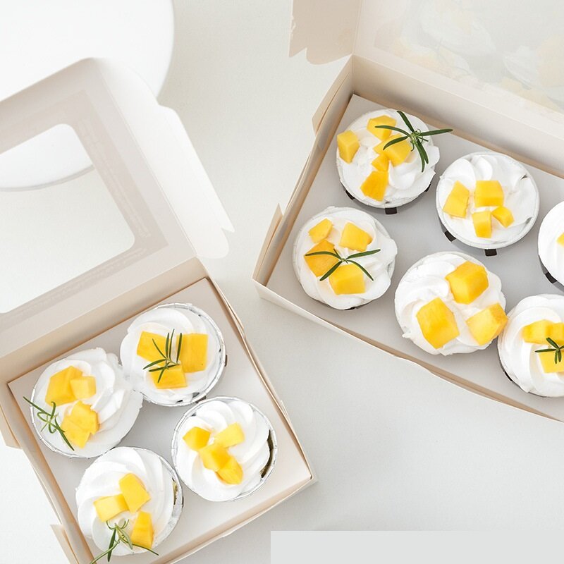 Spersonalizowany productEgg tarta pudło do pakowania piekarnicze pudełko deserowe z białego kartonu papier nadrukowany pączek jednorazowe pudełeczko