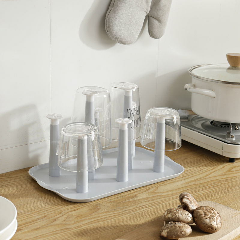 Cup Holder Cup Rack Glasses Holder Bottle Organizer Drying Clothes Coffee Mugs Drain Water Plastic Draining Stand Tumbler Child