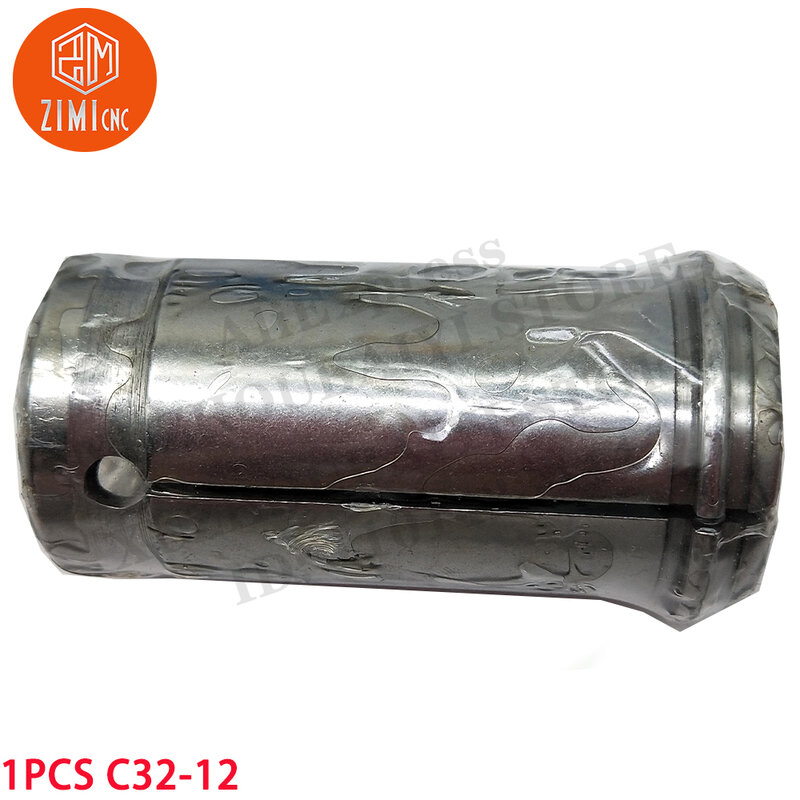 1 peça de pinça de haste reta C32-12 Ferramenta roteador CNC Adaptador Aço Carbono para torno torno de metal Ferramentas CNC Usinagem fresa