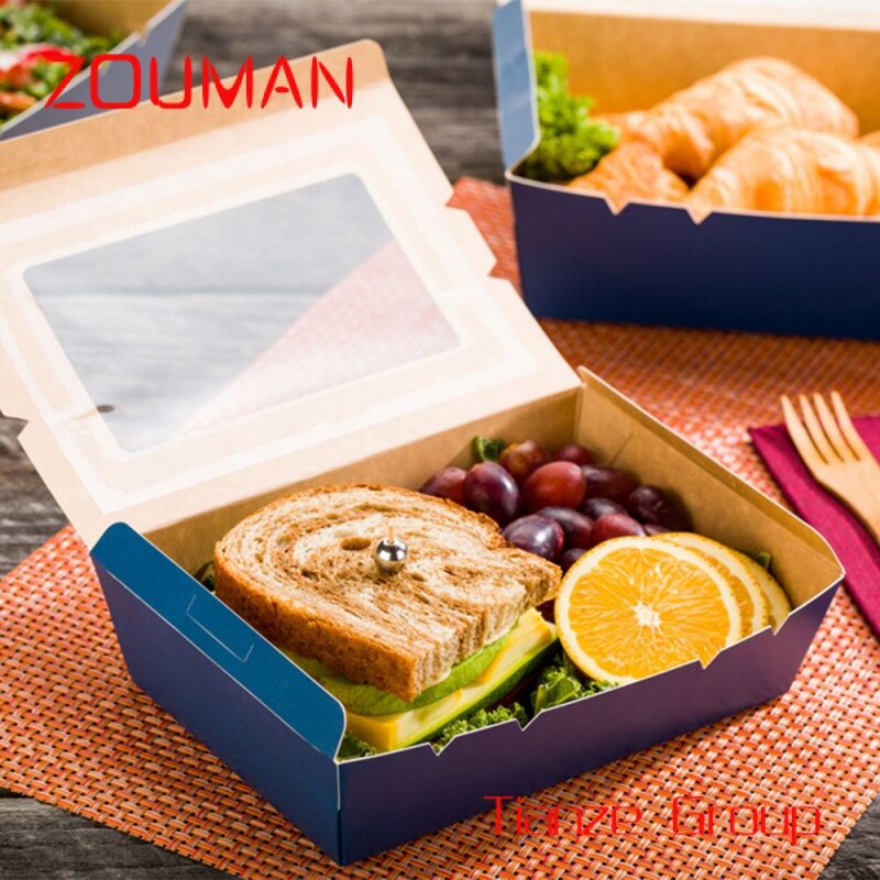 Własne Logo karton pudełeczko Shawarma, pudełka papierowe z kebabem o jakości spożywczej, pudełka na rożki z frytkami dla małych firm