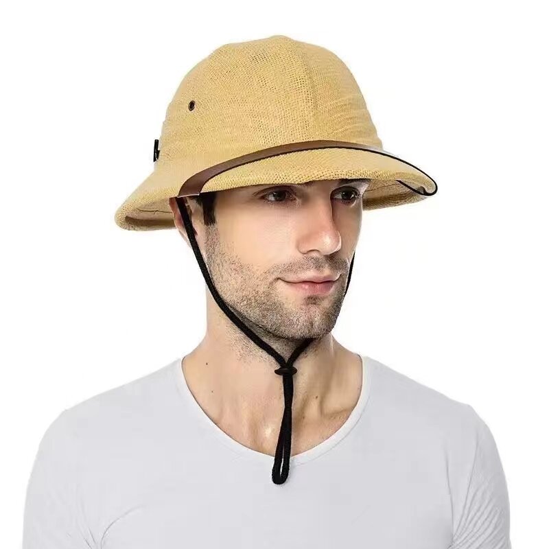 Fashion Vietnam War Army Hat Women Men British Explorer Straw Helmet Summer Boater Bucket Sun Hats Unisex Jungle Miners Cap