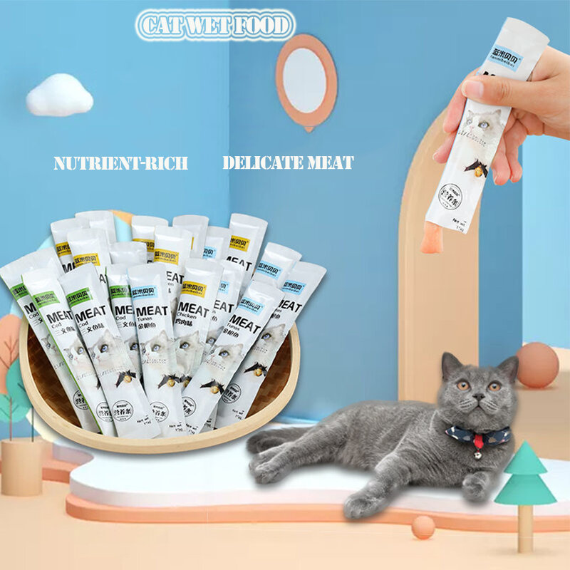 ODM OEM Cat Strips Chicken Fish Nutrition Fattening Cat Wet Food Cat Snacks for Adults and Young Cats