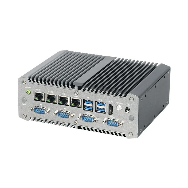 Безвентиляторный индустриальный мини-ПК, 4 шт., GbE LAN POE 6x COM RS232 RS485 GPIO LVDS 4G LTE Windows Linux 9V-36V вход