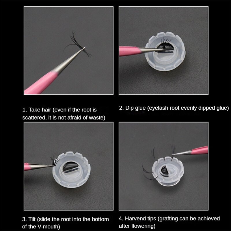 1~8PCS Individual Eyelash Glue Holder Grafting False Eyelashes white Blossom Cup Ring Eyelash Extension Adhesive Stand tool