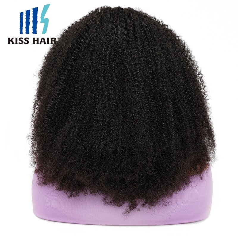 Afro Kinky Curly Cabelo Humano Perucas para Mulheres, Cabelo Brasileiro Glueless, 250% Densidade, 13*4 Lace Frontal, Pronto para Vestir