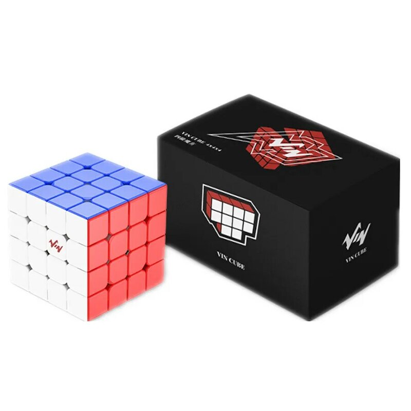 Vin Cube mainan sihir tanpa stiker UV, kubus magnetik 4x4x4 untuk anak-anak mainan profesional kubus Puzzle Cubo Magico