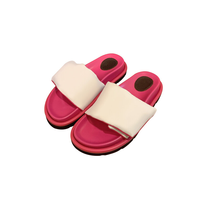 Zapatillas estampadas de diseño de marca clásica para mujer, zapatillas versátiles para interiores y exteriores, zapatillas informales de suela gruesa para pareja, zapatillas de playa para vacaciones