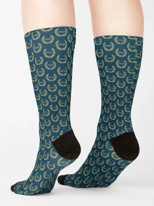 Носки spqr для лагеря, забавные носки для новогоднего регби, противоскользящие женские носки, мужские