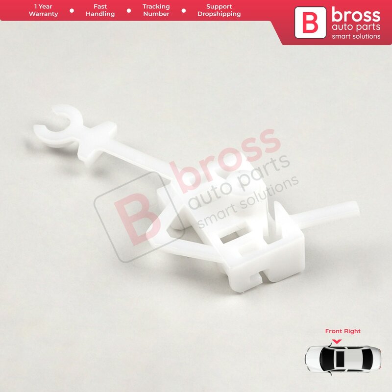 Bross Auto Parts BWR1192 Electrical Power Window Regulator Clip Front Right Door for Fiat Panda Iveco Euro Bus 2003- 2012