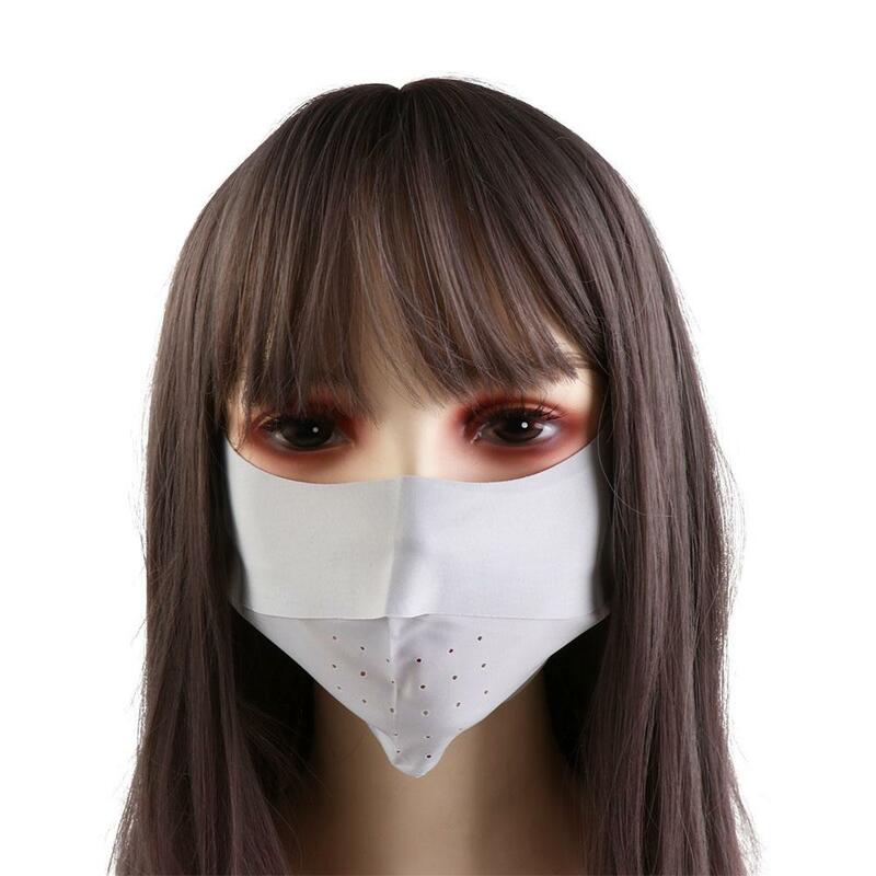 Шелковые маски для вождения, летняя спортивная маска для бега, защита от пыли и УФ-лучей, зеркальная Шелковая Маска для защиты лица, маска для лица