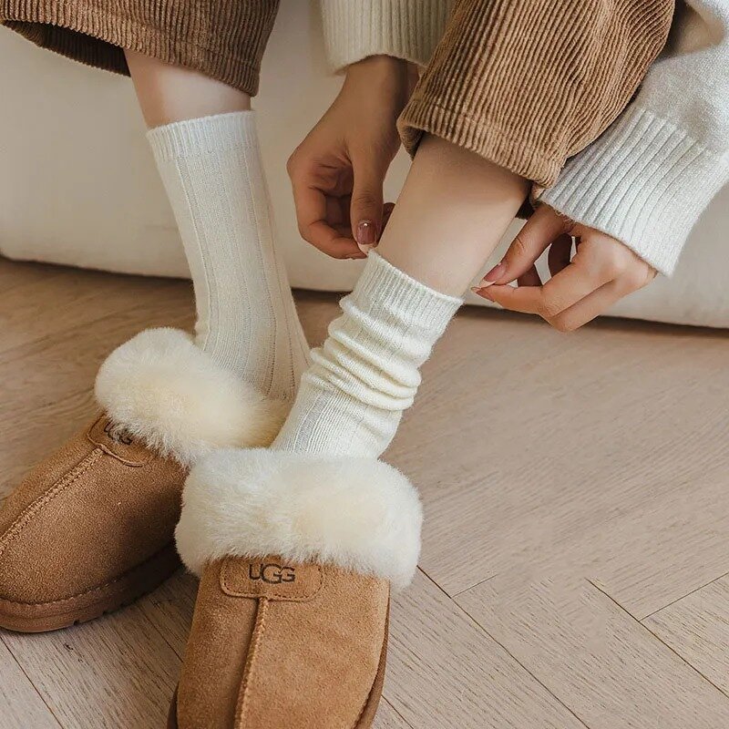 Kaus kaki wanita wol hangat musim dingin tebal salju kasmir kasual kaus kaki bisnis kaus kaki desainer Harajuku mode Jepang 2023 baru
