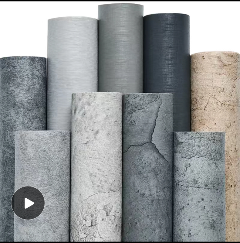Papel tapiz de yeso de cemento Retro impermeable para el hogar, pegatinas de pared extraíbles autoadhesivas de vinilo para sala de estar, 6M de espesor