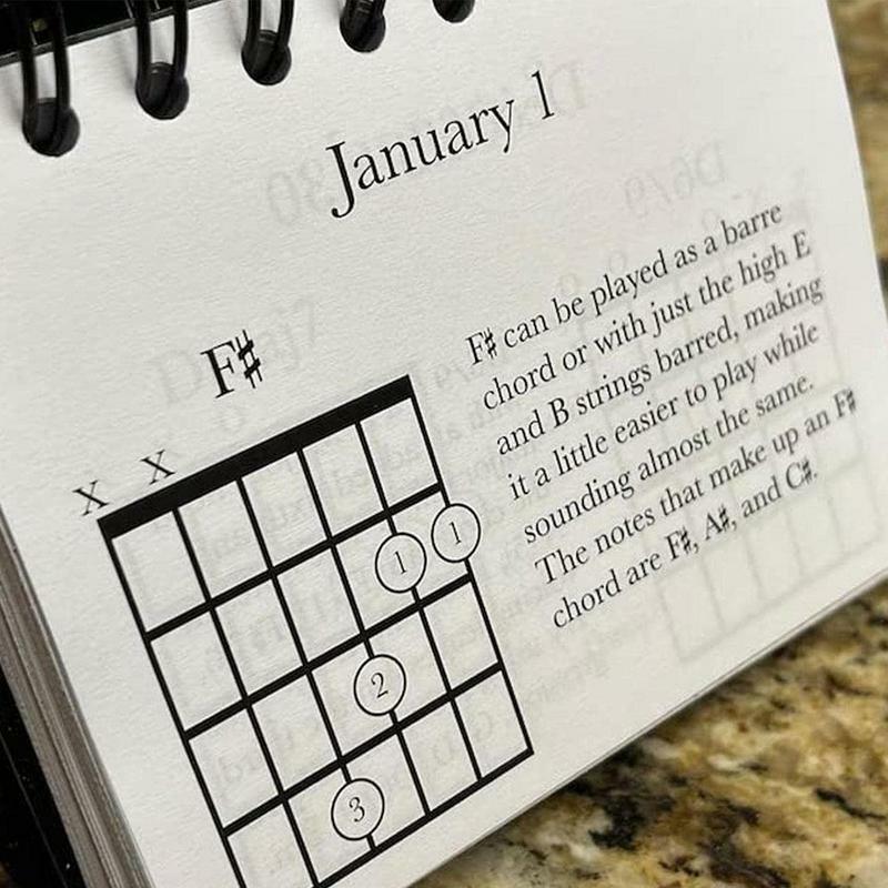 365 Tage Gitarren akkorde Seite pro Tag Kalender für Gitarre klarer Druck Gitarren Übungs bedarf für Anfänger und