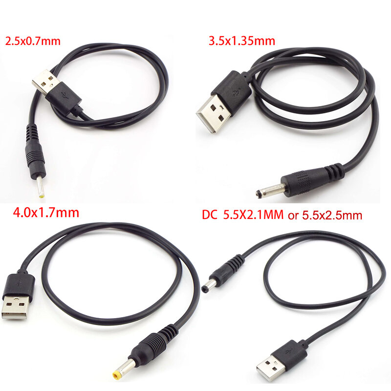 1 м USB тип A штекер разъем к DC 5,5x2,5 мм 3,5 мм 5,5 мм x 2,1 мм штекер питания тип A Удлинительный кабель соединительные шнуры