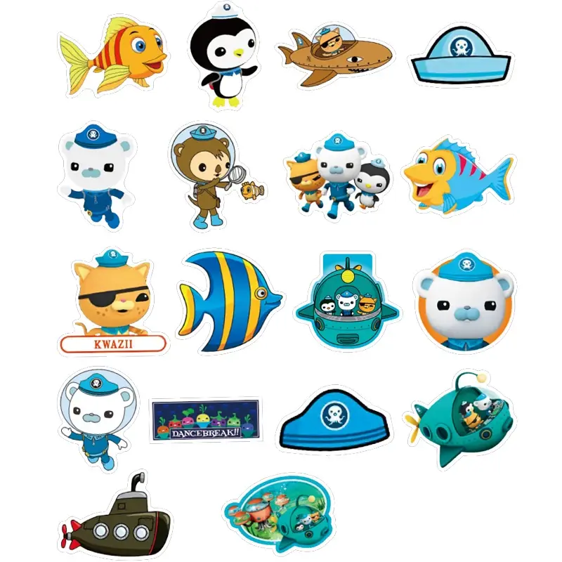 Octonauts 50pcs not repeating kids Toys Stickers Movie Barnacles Peso PVC Waterproof Sticker Children Room Party Supplies