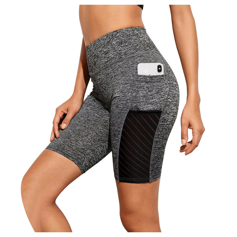 Cintura alta sem costura yoga leggings com bolso para mulheres, calças esportivas respiráveis, leggings de fitness correndo, calças de treino