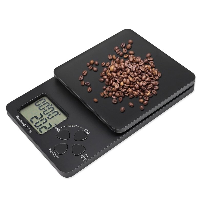 Balança café com temporizador 3kg/0.1g, balança digital cozinha precisão, envio direto