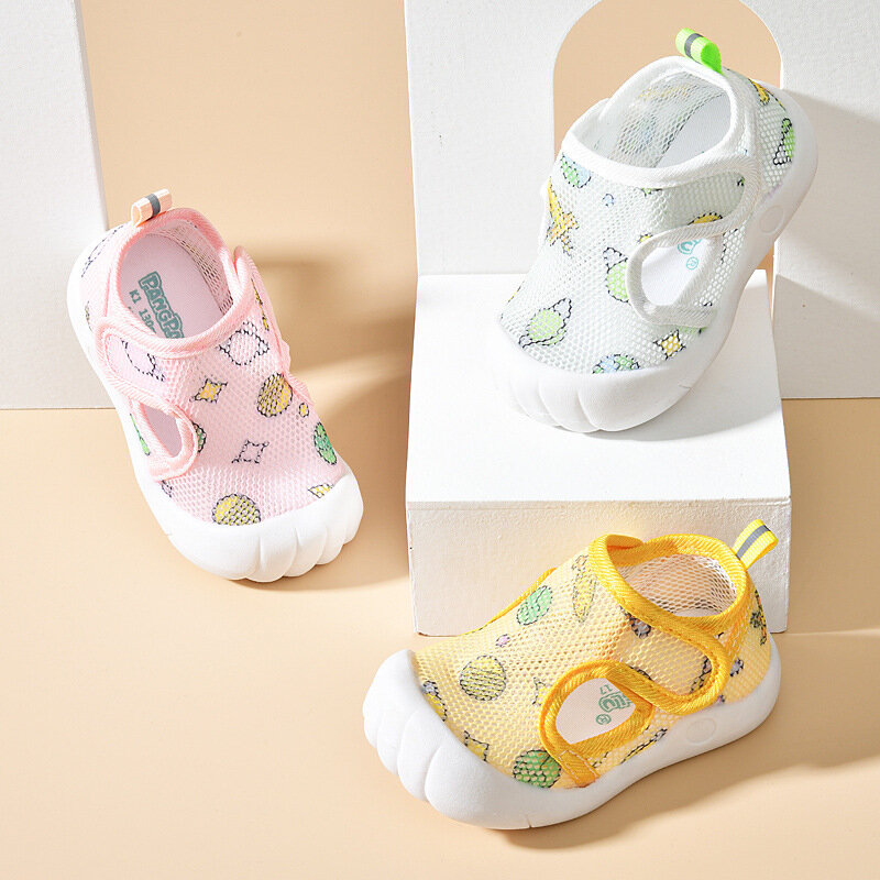 Sapatos de criança respirável para bebês meninos e meninas, antiderrapante resistente ao desgaste, de sola macia, moda verão, crianças, tamanhos 14 a 21