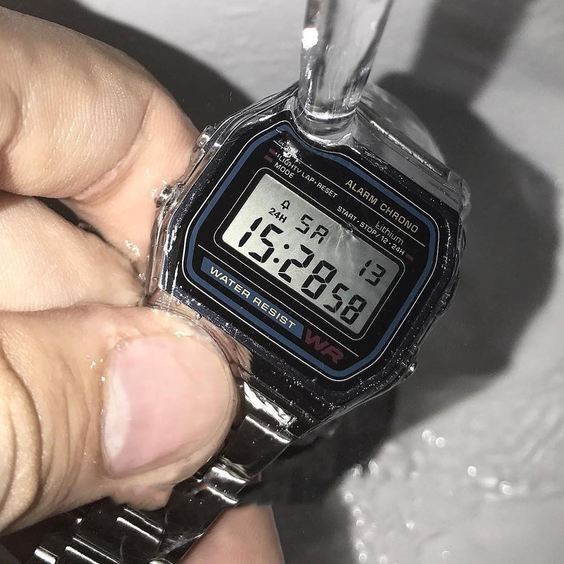 นาฬิกาสาย F91W หรูหราย้อนยุคดิจิตอลสแตนเลสนาฬิกากีฬาทหารกันน้ำผู้ชายผู้หญิงนาฬิกาข้อมืออิเล็กทรอนิกส์