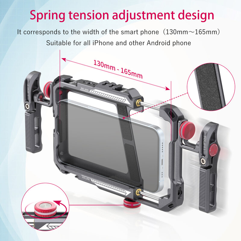 Ulanzi Ino casing pelindung ponsel pintar Universal, kandang casing pelindung dengan pegangan samping untuk iPhone 15 14 13 Samsung Huawei Xiaomi OPPO