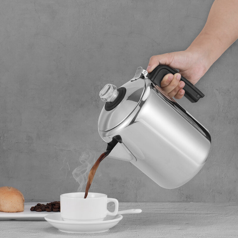 เครื่องทำกาแฟหม้อต้มกาแฟเอสเปรสโซ่เกรดเตาแบบเหนี่ยวนำได้รับการรับรองอาหาร
