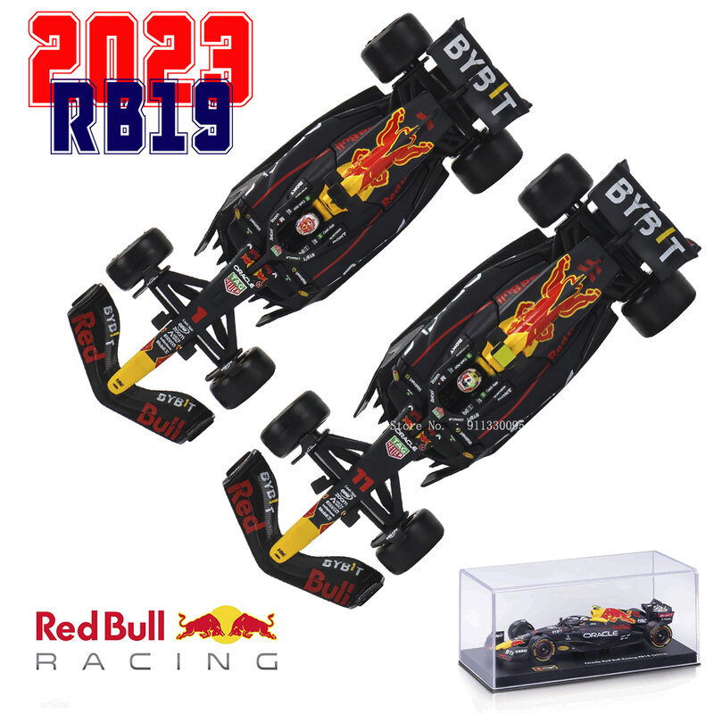 Bburago-Modelo de carro de liga fundido, Campeão 1 #, Verstappen Red Bull Racing, RB19 #11, Brinquedo Perez, Presente Coleção, F1 2023, 2023