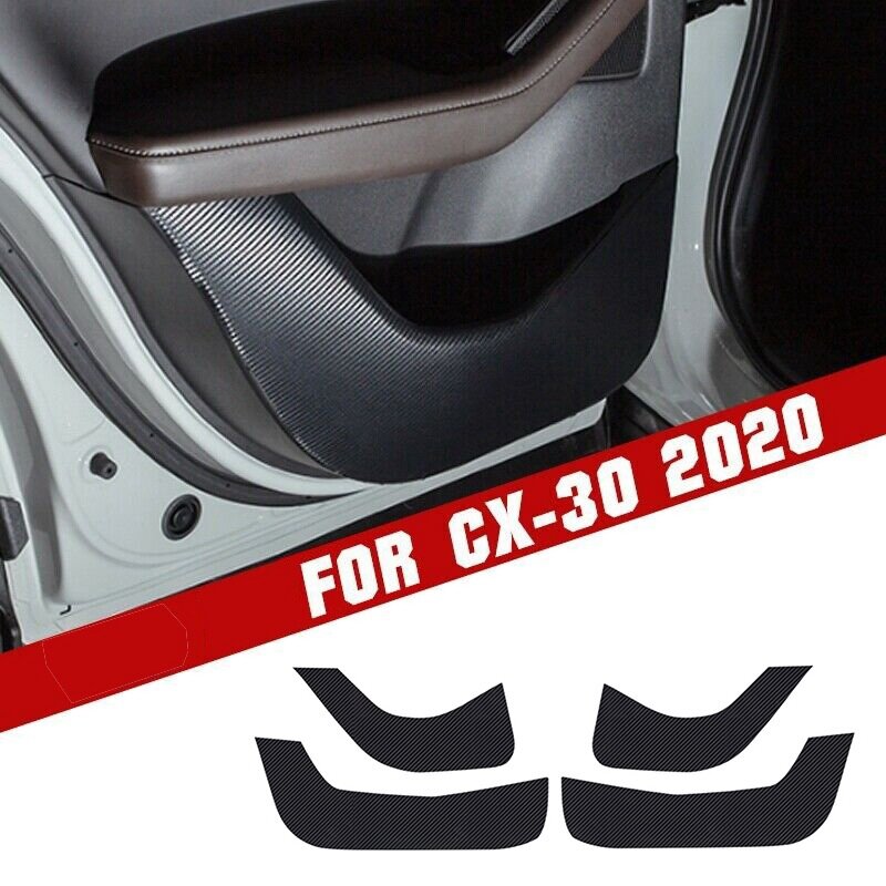 Car Carbon Fiber Door Anti-Kick Pad Side Edge Protection Mat Cover for Mazda CX-30 2019 2020