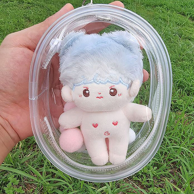Caixa misteriosa transparente para exibição de brinquedos Estojo de armazenamento Bolsa para chaveiro Engrossar carteira Cute Doll Bag Organization