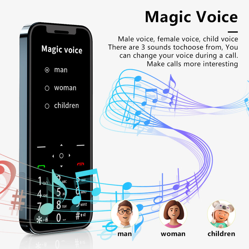 SERVO-Ultra-fino telefone móvel com 4 cartões SIM, voz mágica, gravador de chamadas automático, rádio FM, lanterna desbloqueado celular, Speed Dial, X4