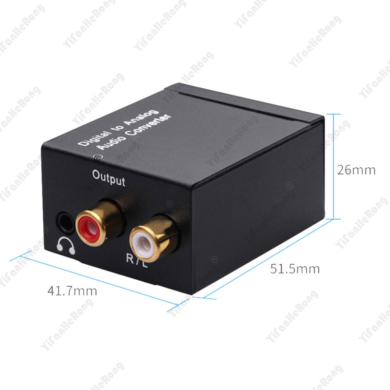 Konverter Audio koaksial serat optik Toslink Digital ke Jack 3.5mm Analog untuk RCA SPDIF penguat Stereo dekoder Audio Digital