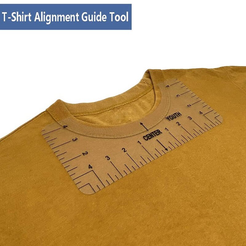 Strumento di allineamento della guida del righello della maglietta 8X per vinile, strumento di allineamento per lo strumento di centraggio della maglietta grafica (trasparente)