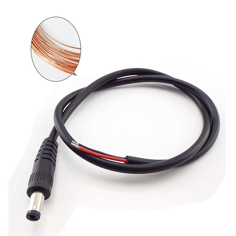 2.1x5.5mm wtyczka Adapter gniazdo zasilania złącze DC męskiego przewodu kabel żeński dla DIY diody na wstążce LED gniazdo elektryczne 20AWG