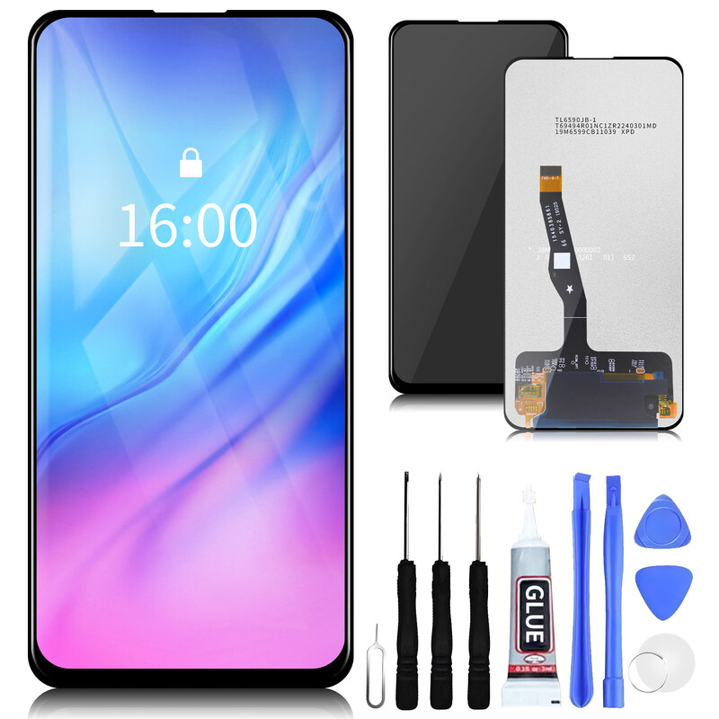 携帯電話用デジタイザーLCDディスプレイ,Huawei y9 Prime 2019 p smart2 Honor 9x,y9 Prime 20, 6.59インチ