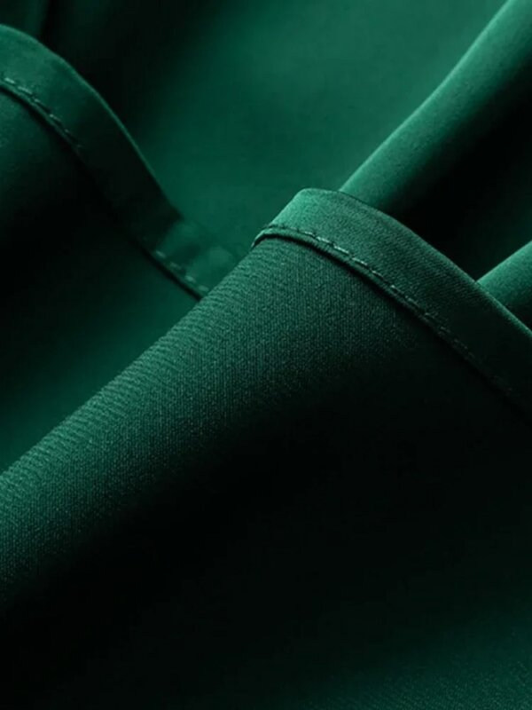 Camisetas elegantes de satén de seda para mujer, blusa sin mangas holgada informal, Tops verdes lisos para mujer 2024