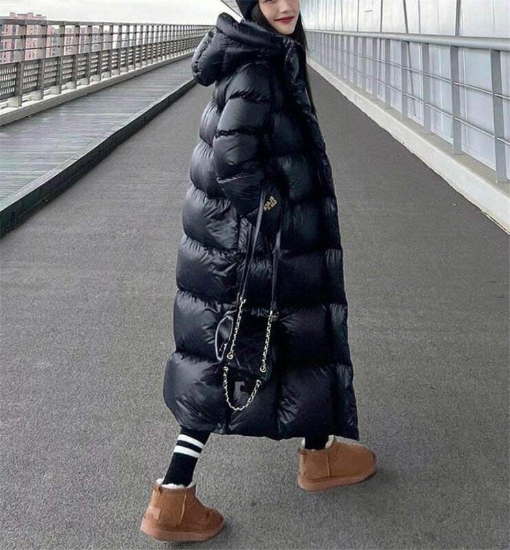 여성용 구스다운 재킷, 후드 롱 웜 다운 파카, 여성 퍼퍼 코트, Y4405, 2023 겨울 신상 패션
