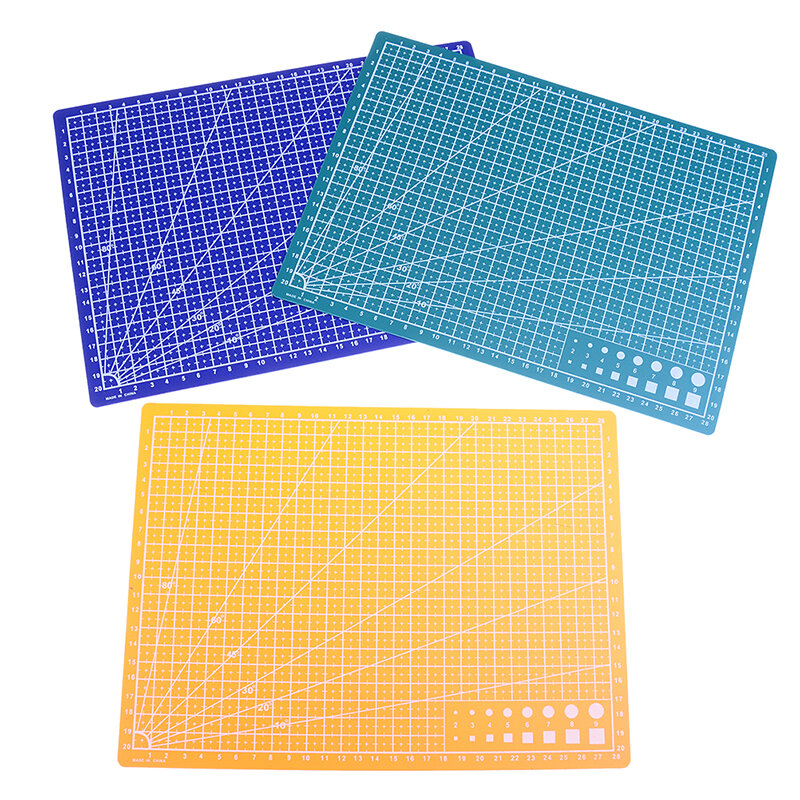 Double tapis de découpe A4/A5, lignes de grille de guérison, carte artisanale, tissu cuir, carton, nouveau