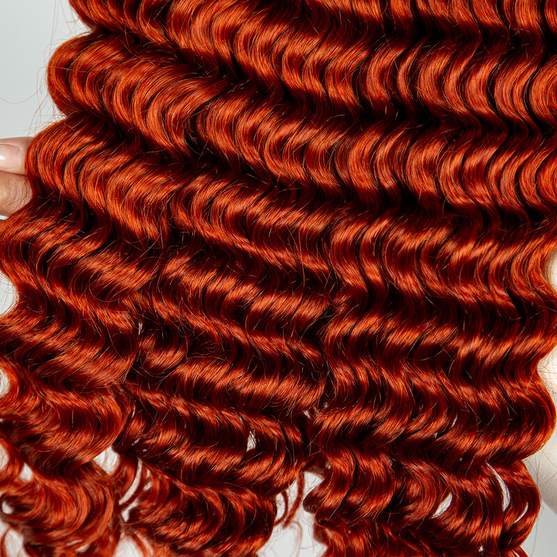Extensiones de cabello humano rizado para trenzas bohemias, pelo virgen sin trama, ondulado profundo, 350 colores, a granel