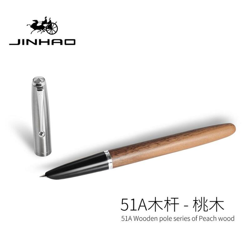 Jinhao – stylo à plume classique en bois reconditionné, 0.38mm, pointe Extra Fine, pour calligraphie, 51A, papeterie fournitures scolaires et de bureau, A6994