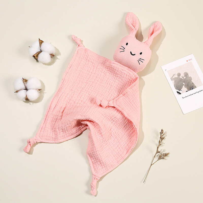 Baby Cotton Muslin Comforter Blanket Soft Newborn Sleeping Dolls Cute Cat Kids Sleep Toy Soothe Appease Towel Bibs Saliva Towel