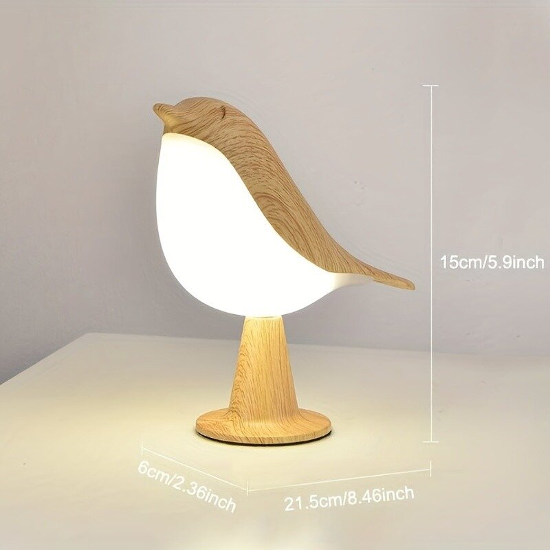 Luz nocturna de pájaro de Urraca, luz de escritorio recargable ajustable táctil, adecuada para dormitorio, oficina, Luces de decoración de patio