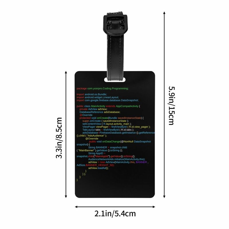Etiquetas de equipaje de programación de codificación de la vida Real para maletas, código de programador de Hacker, cubierta de privacidad, tarjeta de identificación de nombre