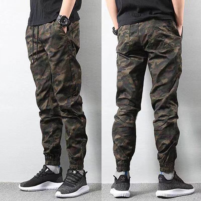 Camouflage Pants Men Spring New Trend All-match Pockets Elastic Waist Casual Loose Workwear Affordable Comfortable Casual Pants