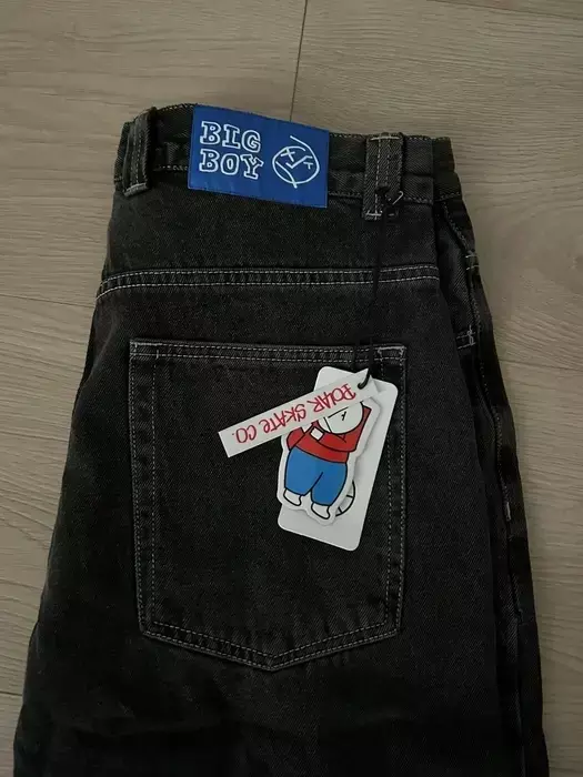Hiphop Polar Big Boy Jeans Y 2K Japanse Harajuku Cartoon Borduurwerk Retro Baggy Jeans Zwarte Broek Womens Heren Wijde Pijpen Broek